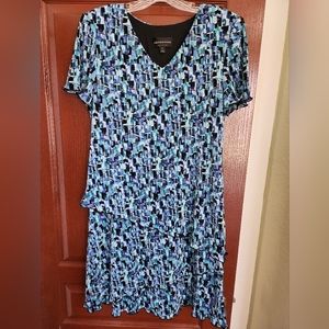 Layered accordion-pleated dress, size 14 #53